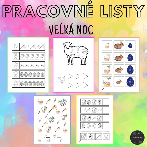 Veľká noc, pracovné listy