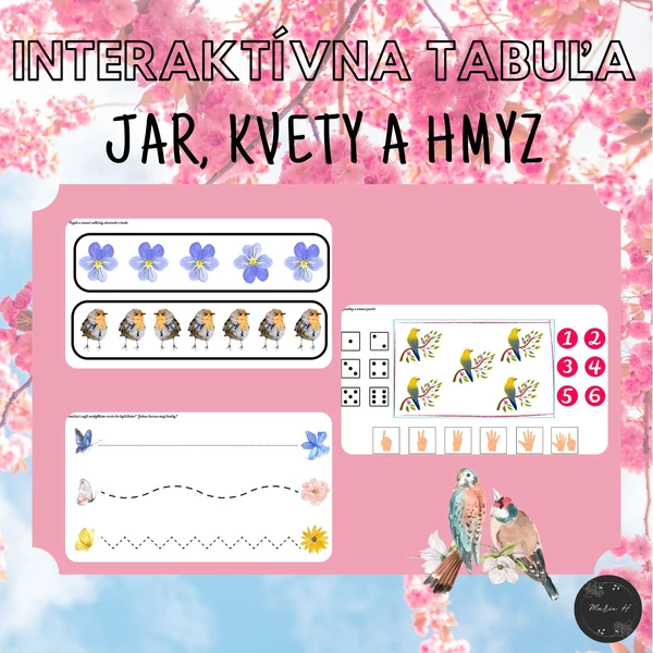 Jar, kvety a hmyz, interaktívna tabuľa