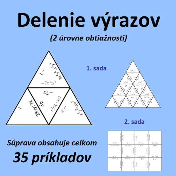Trimino – Delenie výrazov (2 úrovne obtiažnosti) 