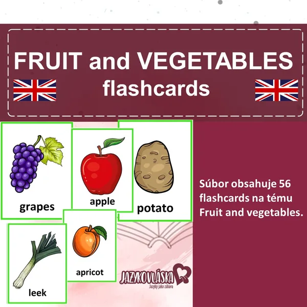 Fruit and vegetables flashcards