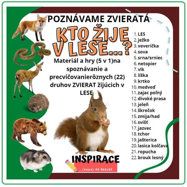 Zvieratá z nášho lesa