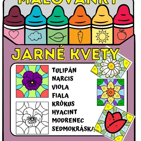 Jarné kvety - MAĽOVANKY podľa SYMBOLOV