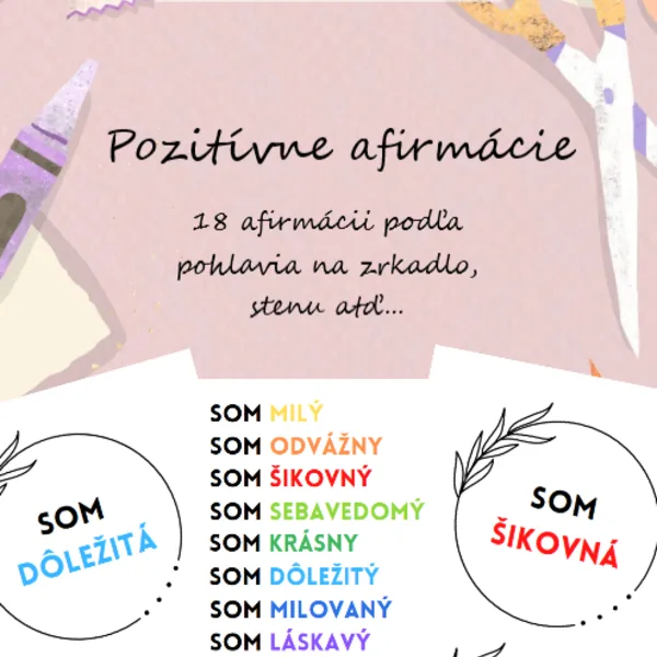 Pozitívne afirmácie do triedy