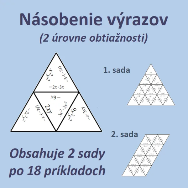 Trimino – Násobenie výrazov (2 úrovne obtiažnosti) 