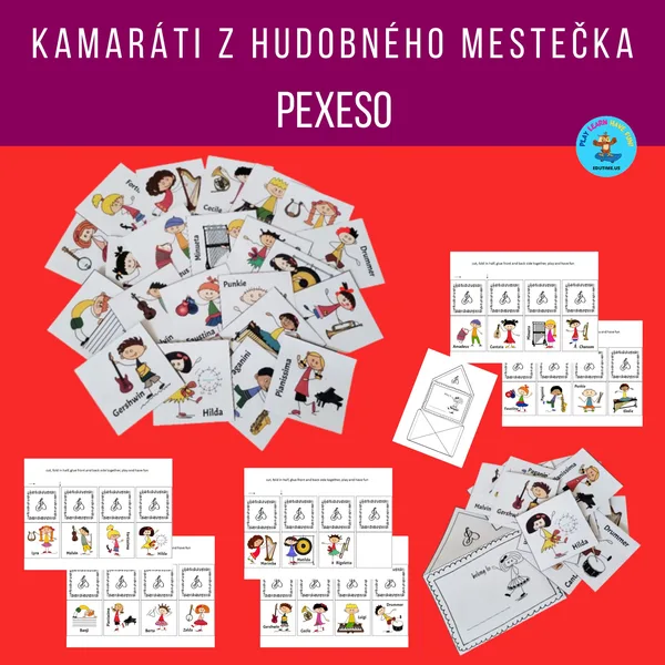 Kamaráti z hudobného mestečka - pexeso