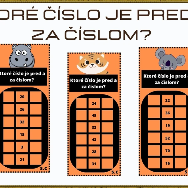 Ktoré číslo je pred a za číslom?