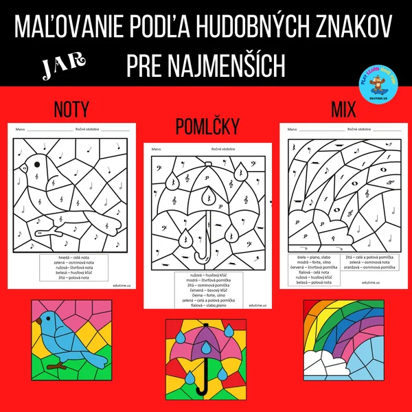 Maľovanie podľa hudobných znakov - jar