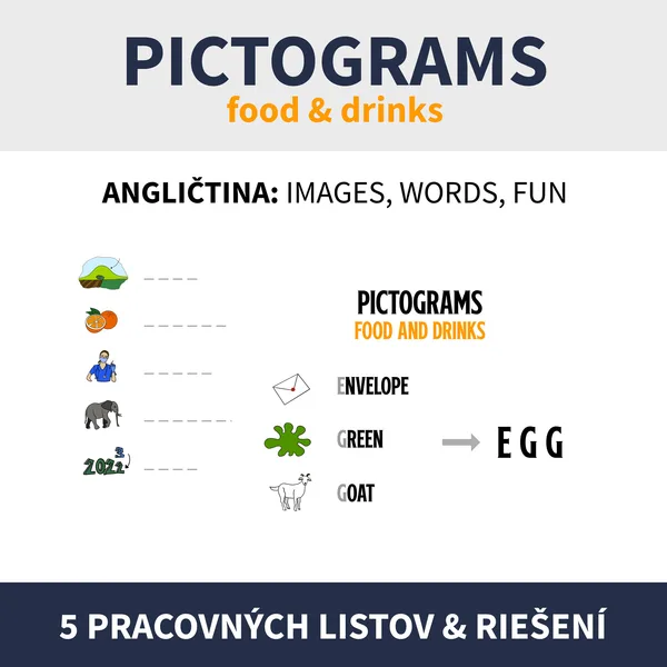 ENG - PICTOGRAMS / FOOD AND DRINKS (piktogramy na tému)