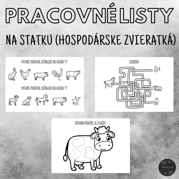 Na statku (hospodárske zvieratá), pracovné listy