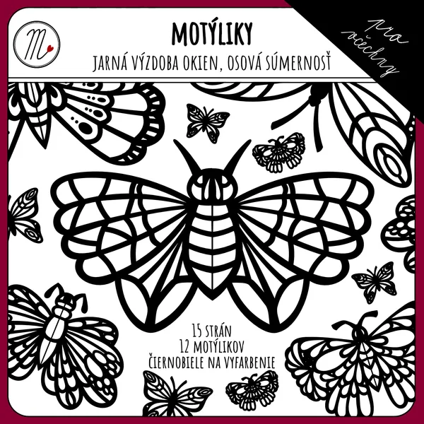 Motýliky - jarná výzdoba okien, osová súmernosť