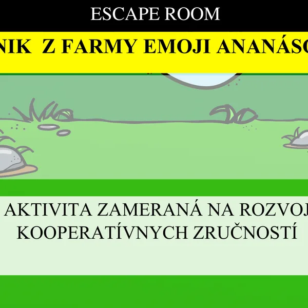 Úniková hra "Únik z farmy Emoji ananásov"