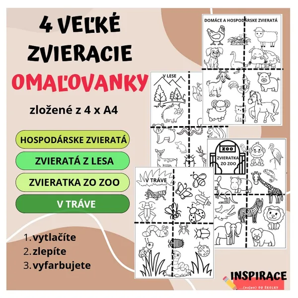 4 VEĽKÉ ZVIERACIE MAĽOVANKY