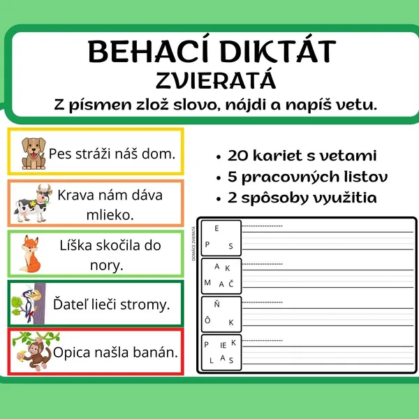 BEHACÍ DIKTÁT   - ZVIERATÁ