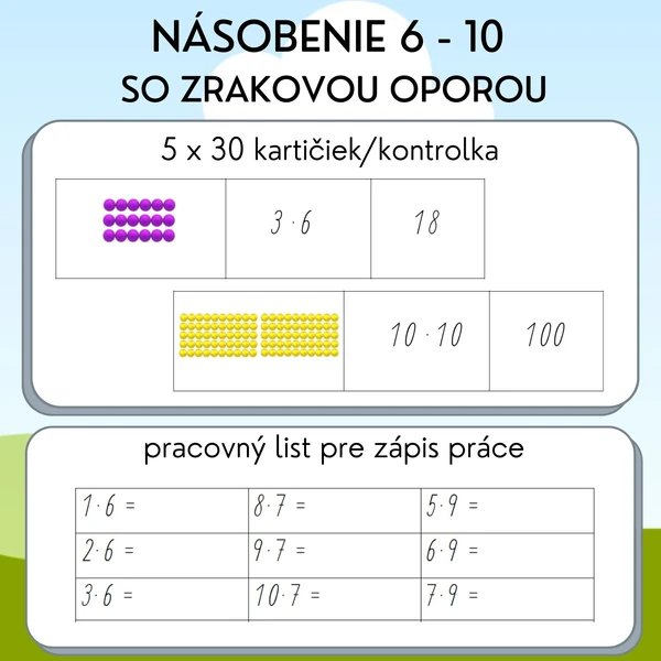Násobenie 6-10 so zrakovou oporou