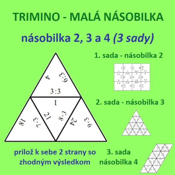 MALÁ NÁSOBILKA - násobilka 2, 3 a 4 - násobenie a delenie