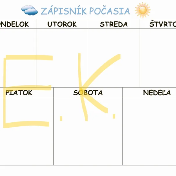 Zápisník počasia MŠ