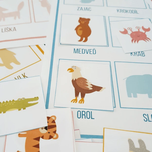  Priraďovanie tieňov – zvieratká