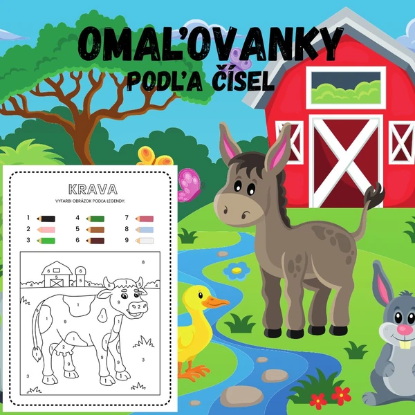 Domáce zvieratá - omaľovanky podľa čísel