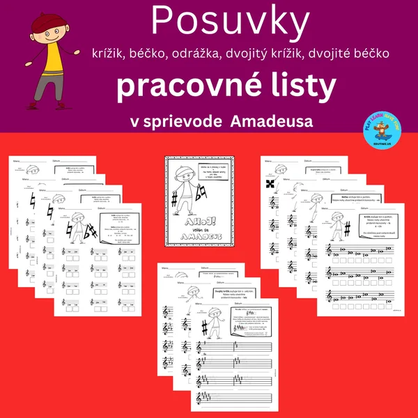 Posuvky v hudbe - pracovné listy od Amadeusa