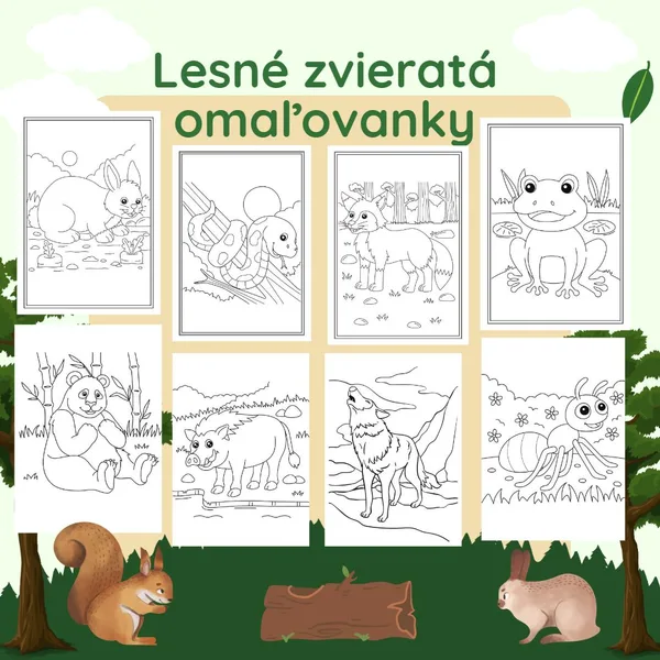 Lesné zvieratá - omaľovanky