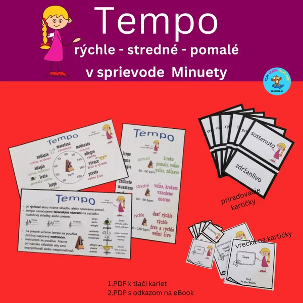 Tempo v hudbe - súbor kartičiek a eBook od Minuety