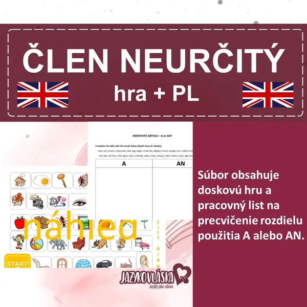 Člen neurčitý hra a PL