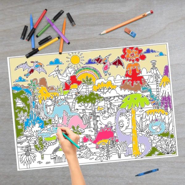  Dinosaury – plagát na vyfarbovanie A2