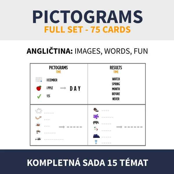 ENG - PICTOGRAMS / KOMPLETNÁ SADA 15 TÉMAT