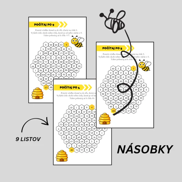 Pomôž včielke - násobky