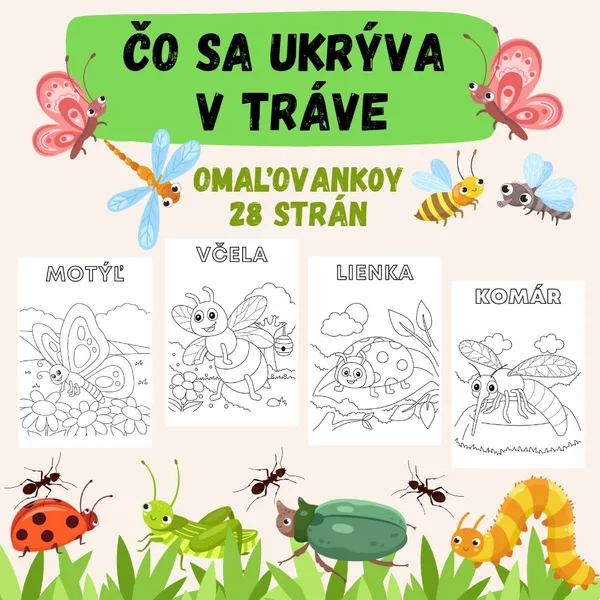 Čo sa ukrýva v tráve - omaľovanky