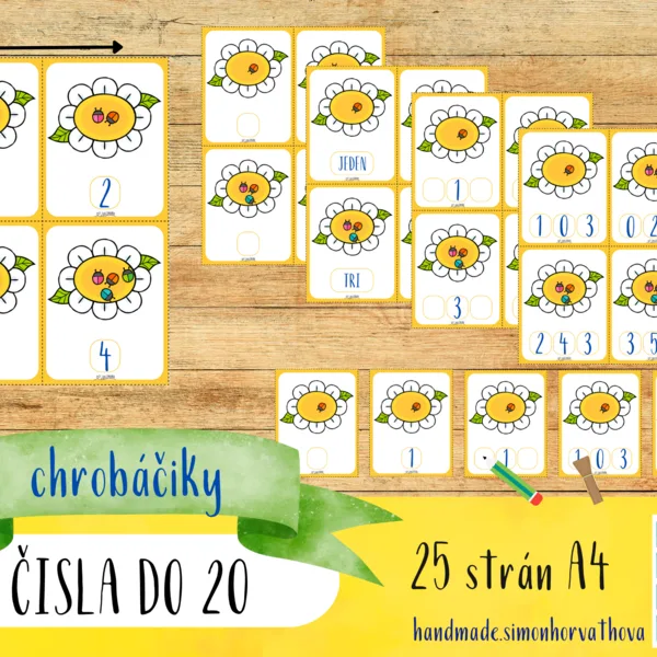 Chrobačiky - Počítanie do 20, Matematika, Kartičky