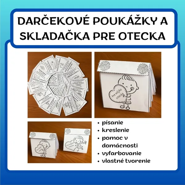Darčekové poukážky a skladačka pre otecka