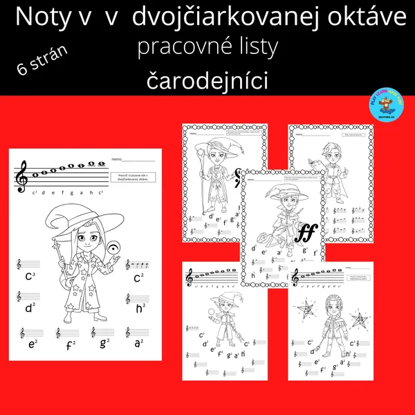 Čarodejníci - pracovné listy - dvojčiarkovaná oktáva