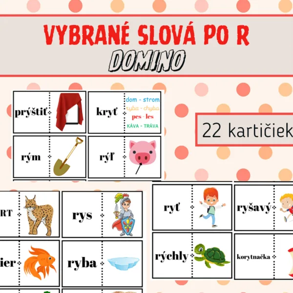 Vybrané slová po R- domino