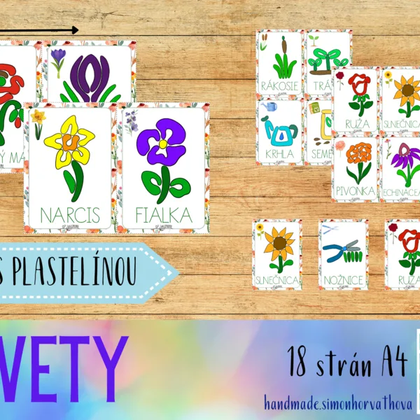 Plastelína, Kvety, Záhrada, Podložky pod plastelínu, Hra s plastelínou