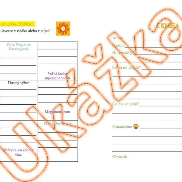 Letné čitateľské BINGO