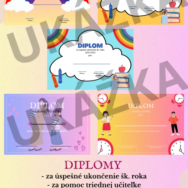 Diplomy na koniec šk. roka