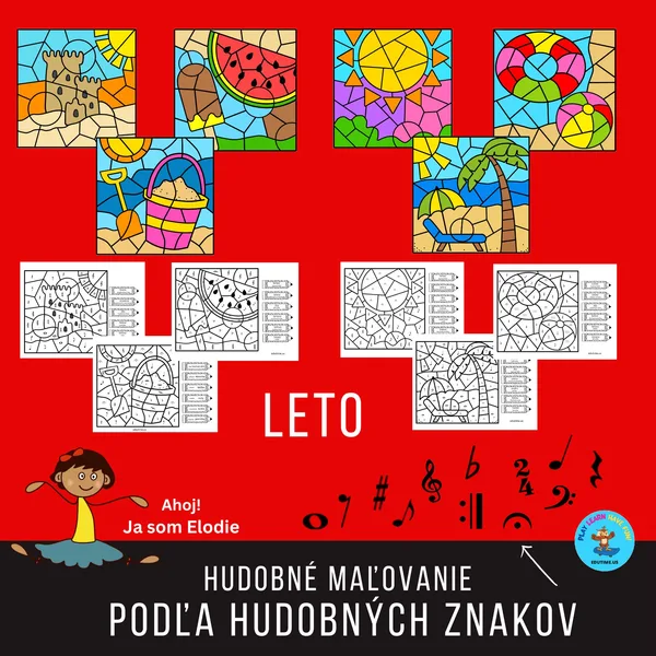 Hudobné maľovanie podľa hudobných znakov - leto