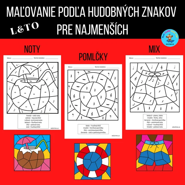 Maľovanie podľa hudobných znakov - leto
