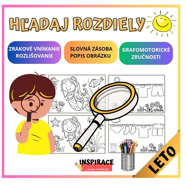 MAĽOVANKY S VYHĽADÁVANÍM ROZDIELOV (leto)🌞