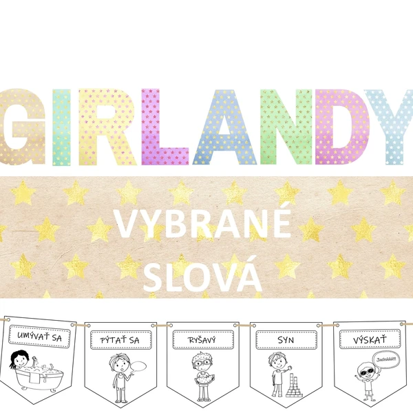 Vybrané slová- ČIERNOBIELE GIRLANDY