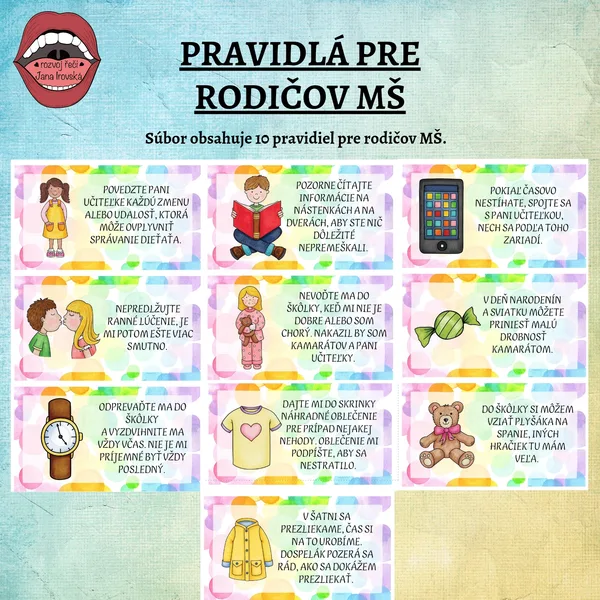 PRAVIDLÁ PRE RODIČOV MŠ