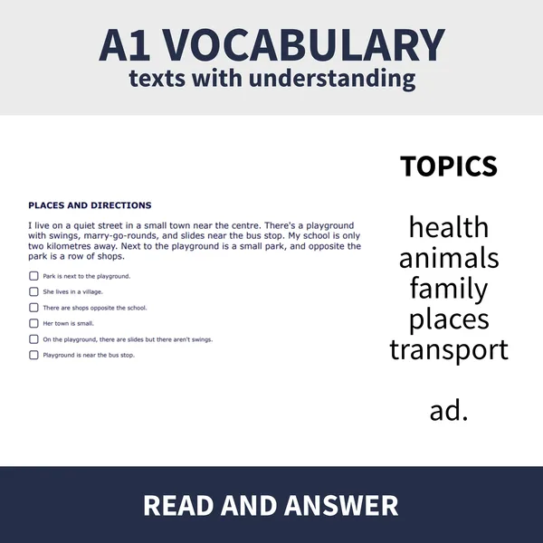 A1 READING - VARIOUS TOPICS (sada čítania s porozumením na rôzne témy)