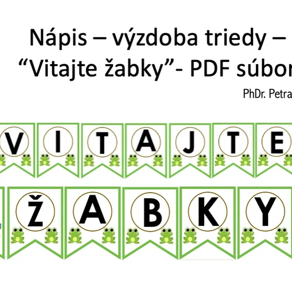 Výzdoba tiredy VITAJTE ŽABKY