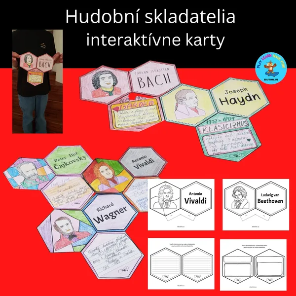 Hudobní skladatelia - interaktívne karty quilt