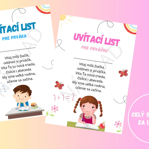 Uvítacie listy pre prvákov