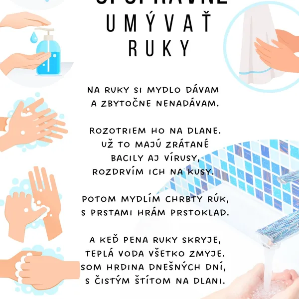 Postup AKO si správne UMÝVAŤ RUKY