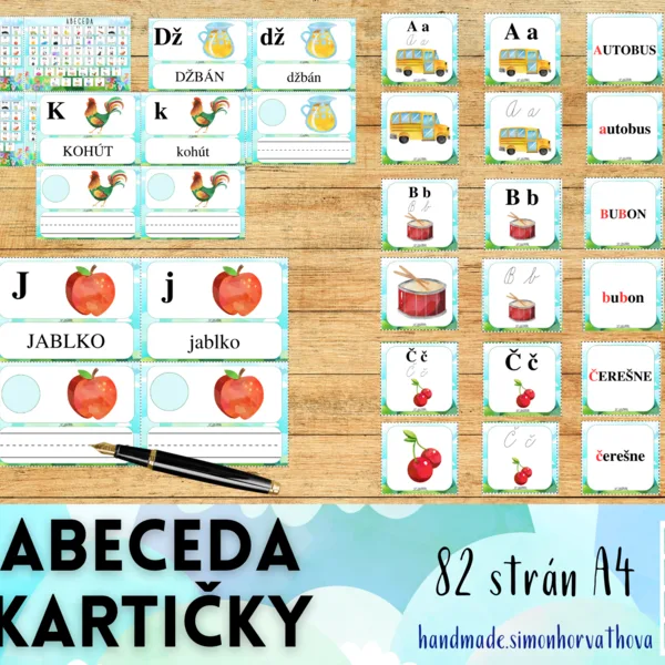 Abeceda, Aktivity s abecedou, Kartičky, pexeso 
