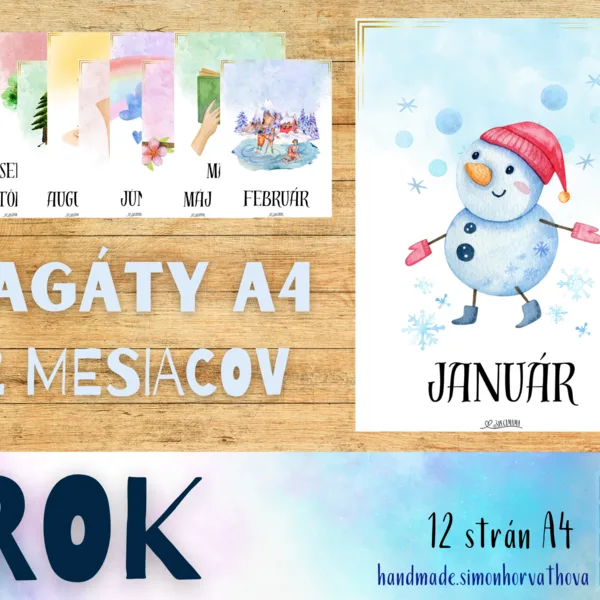 Mesiace v roku, Rok, plagáty, kalendár, ročné obdobia