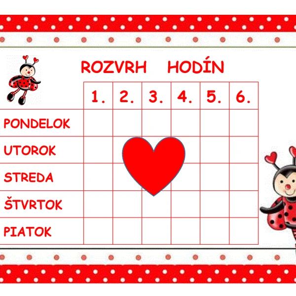 Rozvrh hodín LIENKA